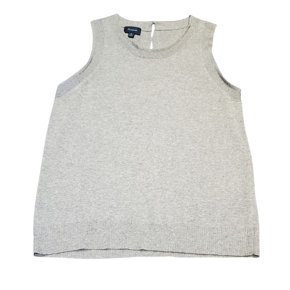 Façonnable‎ Women's Grey 100% Merino Wool Sweater Tank Knit Shell Vest M Luxury